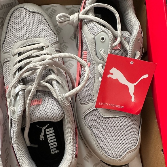 PUMA Women's Gray and Pink Athletic Shoes - Picture 2 of 4